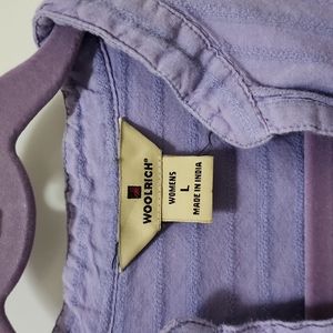 WOOLRICH Light Purple 3/4 Sleeve 3 Button Placket Top Size Large